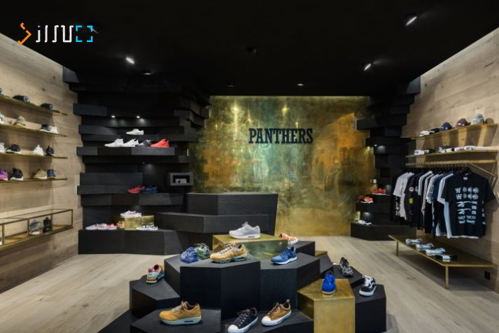 فروشگاه کفش Panthers با کنتراستی خیره کننده .